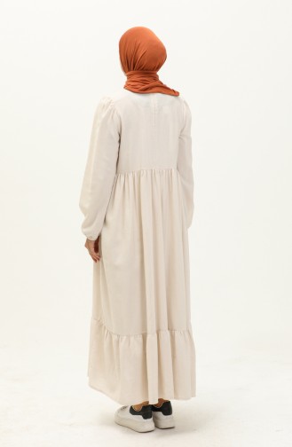 Gerafftes Kleid 1886-03 Creme 1886-03