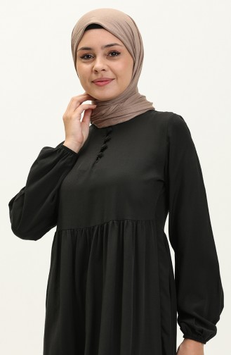 Gerafftes Kleid 401566-03 Schwarz 401566-03