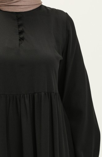Gerafftes Kleid 401566-03 Schwarz 401566-03