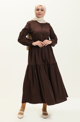 Gerafftes Kleid 401566-04 Braun 401566-04