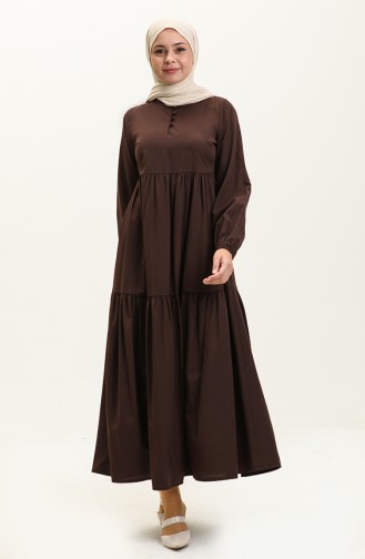 Gerafftes Kleid 401566-04 Braun 401566-04