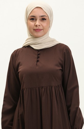 Gerafftes Kleid 401566-04 Braun 401566-04