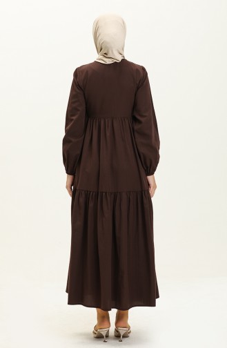 Gerafftes Kleid 401566-04 Braun 401566-04