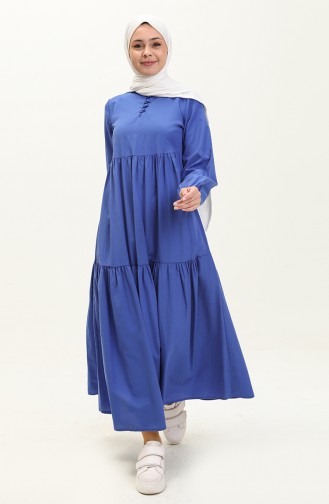 Büzgülü Elbise 401566-07 Saks