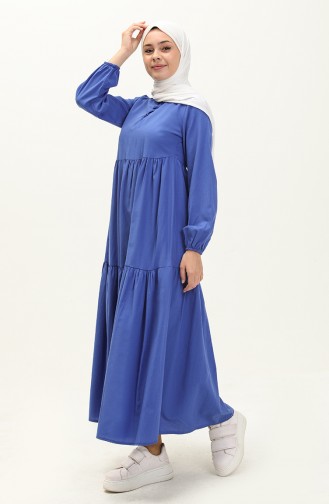 Büzgülü Elbise 401566-07 Saks