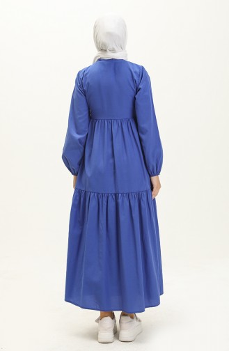 Büzgülü Elbise 401566-07 Saks