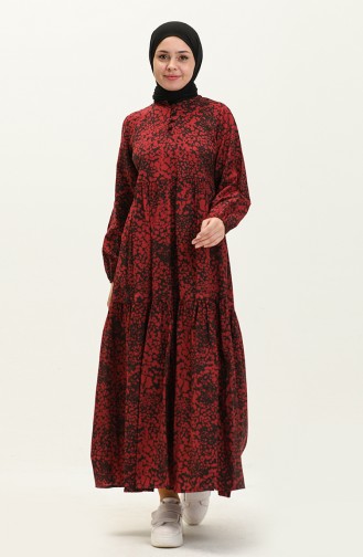 Claret red İslamitische Jurk 70156A-04