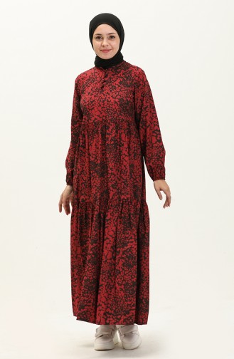 Claret red İslamitische Jurk 70156A-04