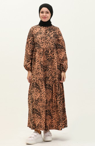 Tobacco Brown İslamitische Jurk 70156A-05
