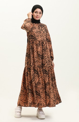 Tobacco Brown İslamitische Jurk 70156A-05