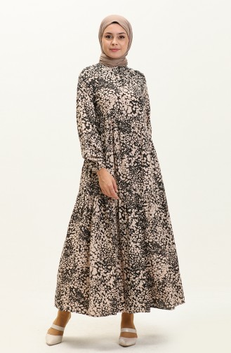 Beige İslamitische Jurk 70156A-06