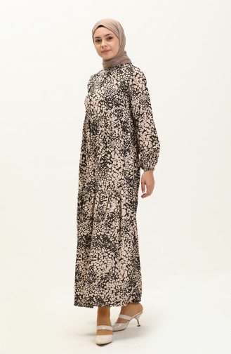 Beige İslamitische Jurk 70156A-06