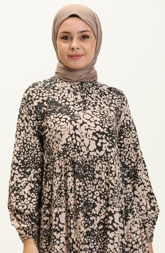 Beige İslamitische Jurk 70156A-06
