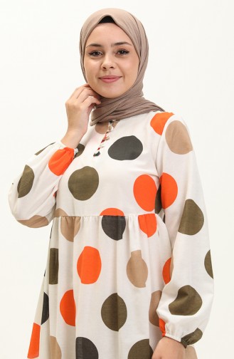 Beige İslamitische Jurk 70156B-02