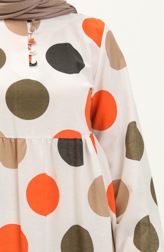 Beige İslamitische Jurk 70156B-02