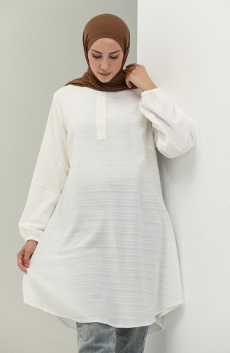 Hidden Placket  Tunic 1885-02 white 1885-02