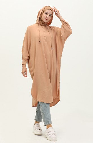 تونيك طويل بقبعة نسيج آيروبين  24Y8817-01 جملي 24Y8817-01