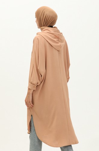 تونيك طويل بقبعة نسيج آيروبين  24Y8817-01 جملي 24Y8817-01