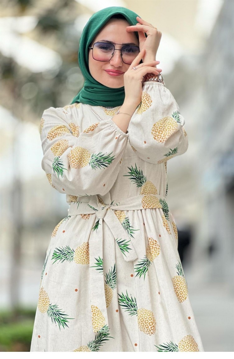 Green Hijab Dress 1251 Sefamerve
