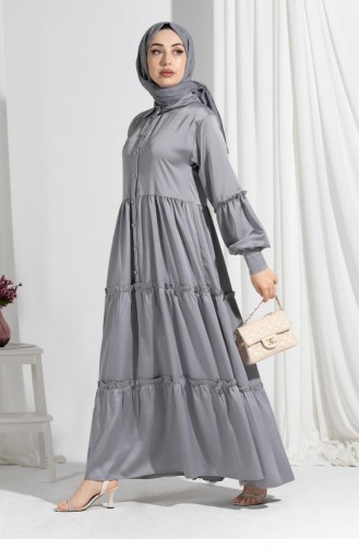Gray Hijab Dress 1646
