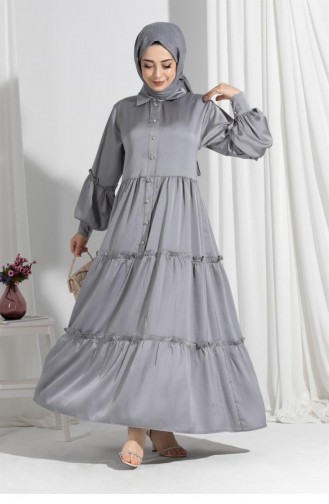 Gray Hijab Dress 1646