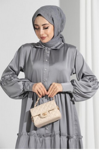Gray Hijab Dress 1646