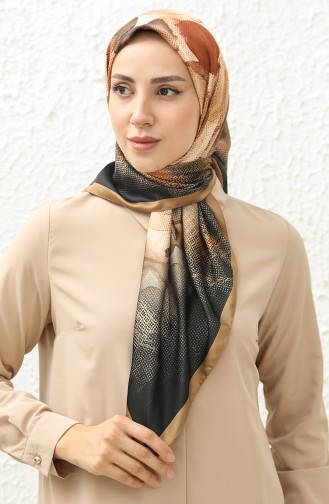 Karaca Patterned Rayon Scarf 81010-07 Gold Black 81010-07