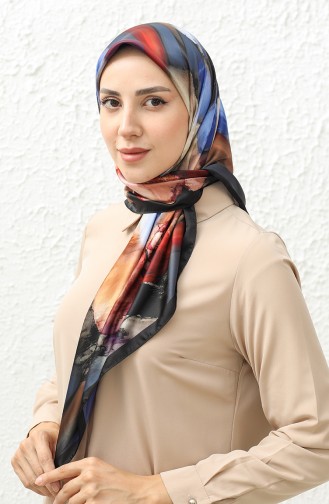 Karaca Patterned Rayon Scarf 81012-05 Black İndigo 81012-05