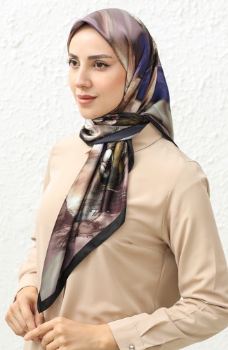 Karaca Gemusterter Rayon-Schal 81012-06 Schwarzes Pulver 81012-06