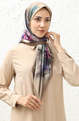 Karaca Gemusterter Rayon-Schal 81012-11 Erde Lila 81012-11