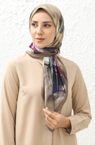 Karaca Gemusterter Rayon-Schal 81012-11 Erde Lila 81012-11