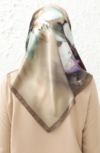 Karaca Gemusterter Rayon-Schal 81012-11 Erde Lila 81012-11
