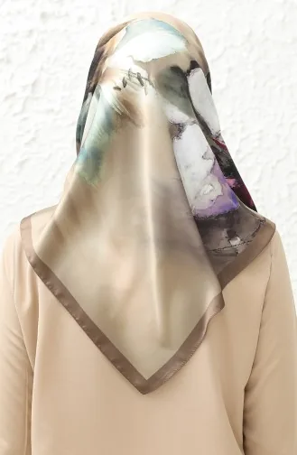 Karaca Gemusterter Rayon-Schal 81012-11 Erde Lila 81012-11