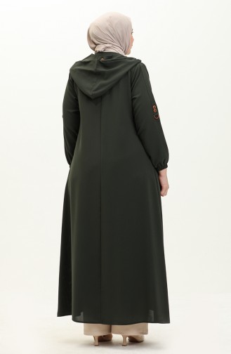 Abaya in Übergröße mit Kapuze 6106-02 Khaki 6106-02