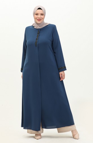 Abaya Grande Taille 6126-01 İndigo 6126-01