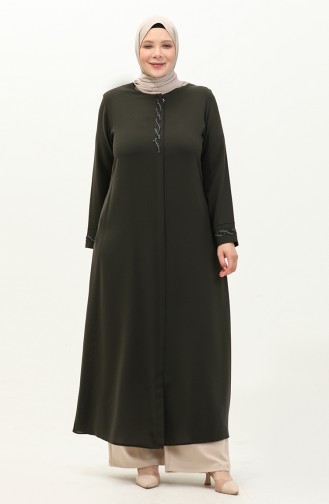 Abaya in Übergröße aus Stein 6126-03 Khaki 6126-03