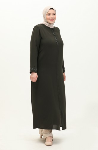 Abaya Grande Taille 6126-03 Khaki 6126-03