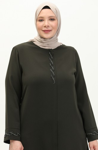 Abaya in Übergröße aus Stein 6126-03 Khaki 6126-03