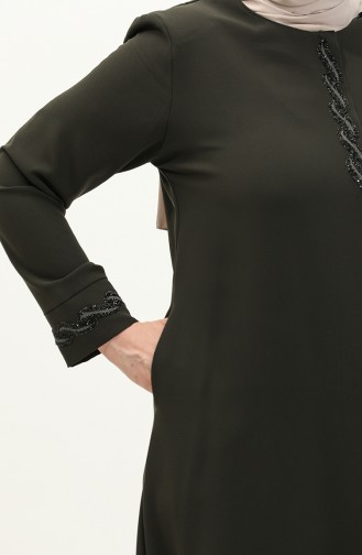 Abaya in Übergröße aus Stein 6126-03 Khaki 6126-03