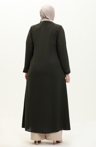 Plus Size Stone Abaya 6126-03 Khaki 6126-03