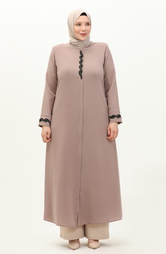 Plus Size Stone Abaya 6126-04 Mink 6126-04