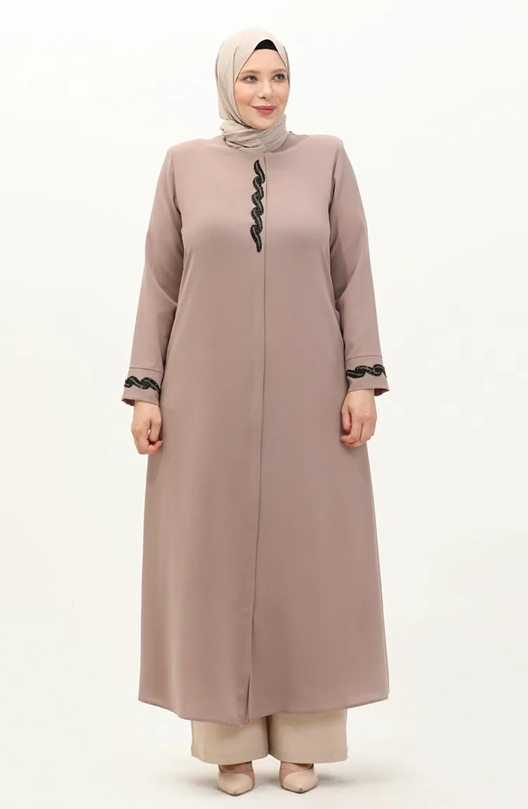 Abaya Grande Taille 6126-04 Vison 6126-04
