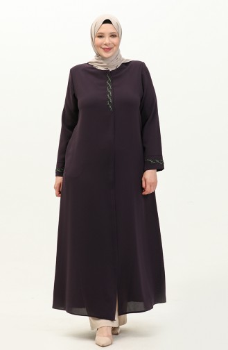 Abaya Grande Taille 6126-05 Pourpre 6126-05