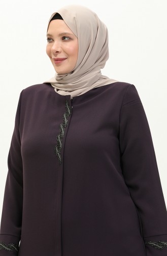 Plus Size Stone Abaya 6126-05 Purple 6126-05