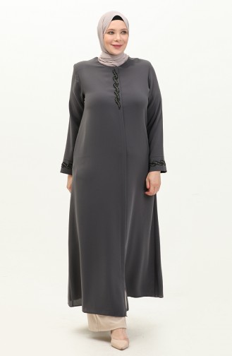 Abaya in Übergröße Stoned 6126-07 Anthrazit 6126-07