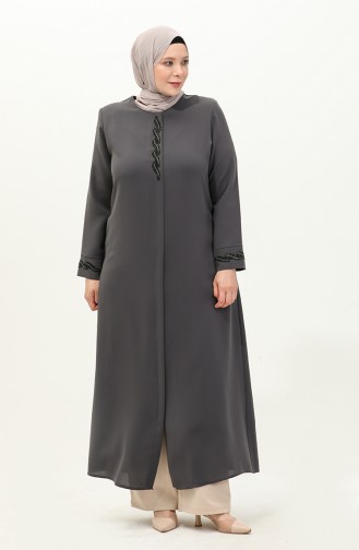 Abaya in Übergröße Stoned 6126-07 Anthrazit 6126-07