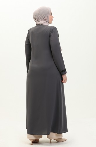 Abaya in Übergröße Stoned 6126-07 Anthrazit 6126-07