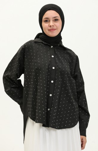 Black Overhemdblouse 14557