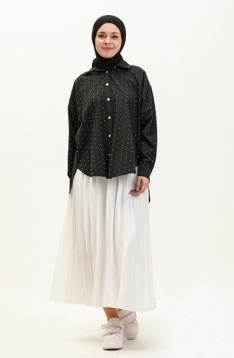 Black Overhemdblouse 14557