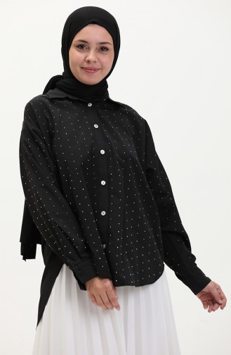 Black Overhemdblouse 14557